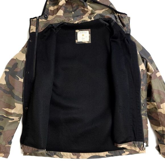 ZARA MAN Cargo Pocket Mesh Windbreaker Hoodie Jacket in Green Camo Mens XL - Picture 5 of 9